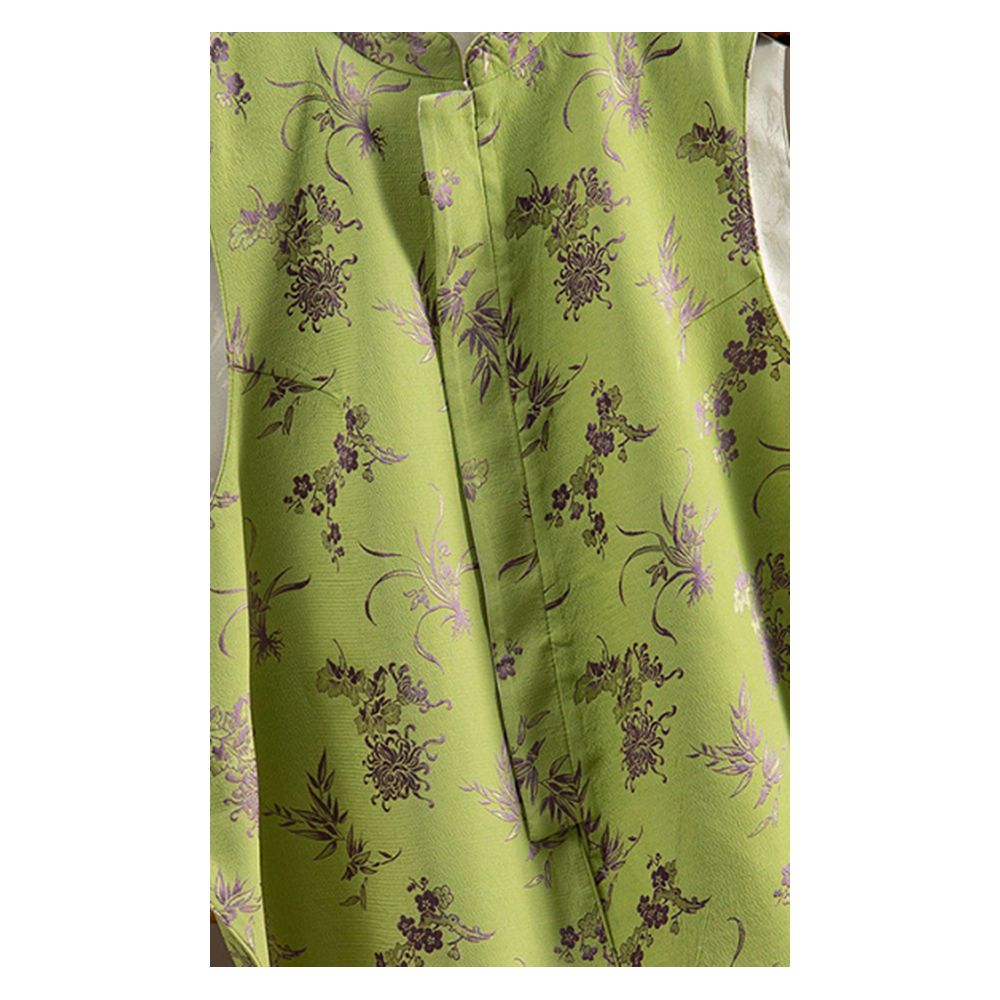 First tier brands withdraw from the cabinet light luxury double sided wearing vest customized silk jacquard stand up collar fashionable outerwear top image 11