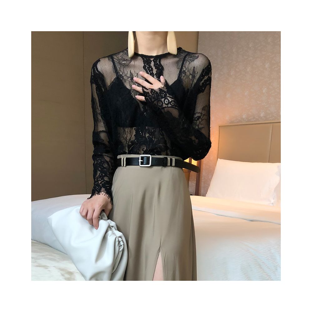 VB Homemade Authentic Lace Hoodie Bottom Shirt Sunscreen Lace Top Women s Long Sleeve Hollow T shirt Sexy Interior image 16