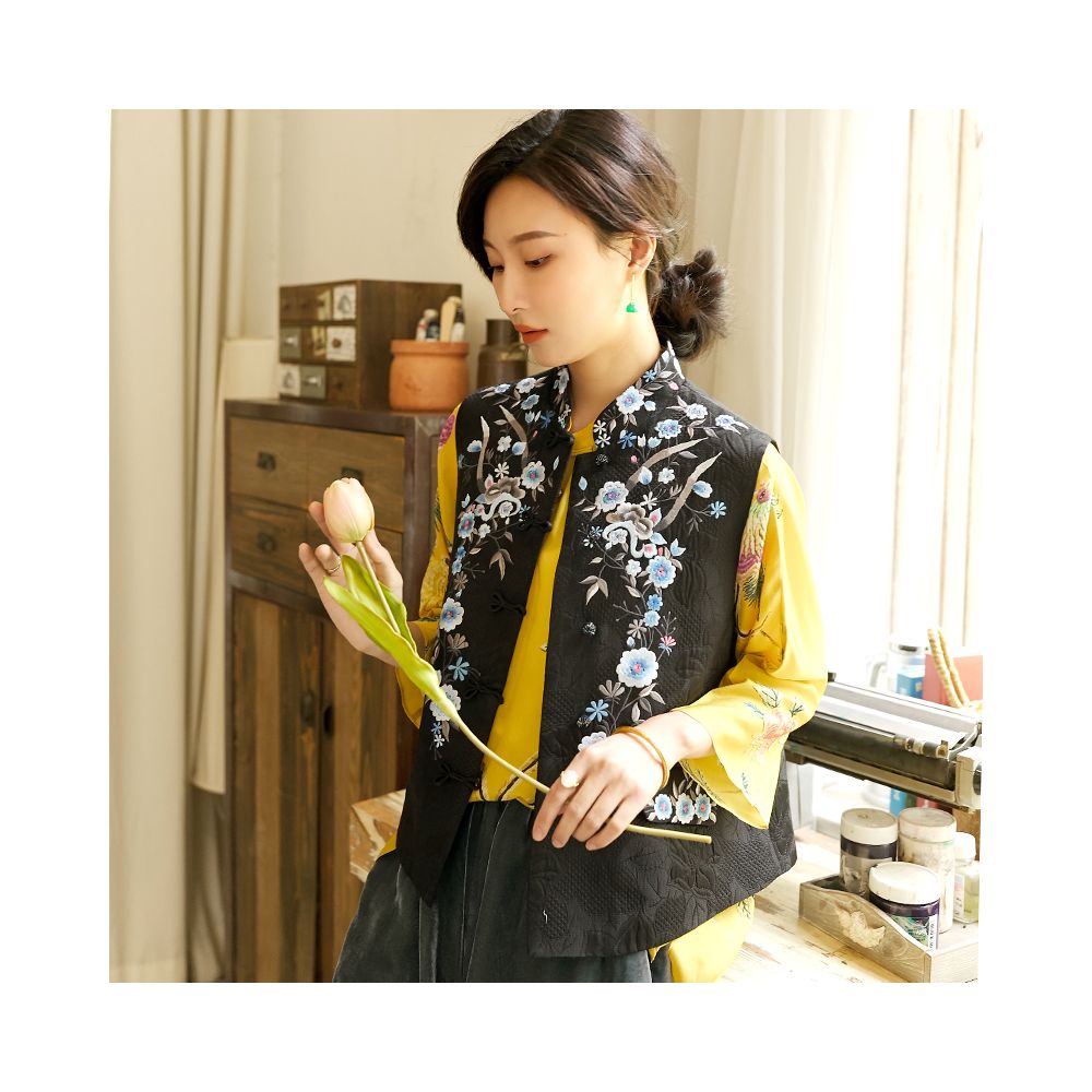 Offline blood loss price CPP926 pure handmade nail bead buckle heavy industry embroidery Western style new Chinese style spring and autumn vest image 29