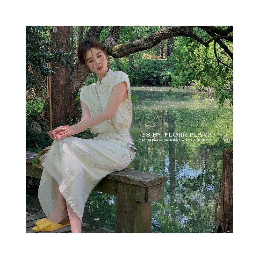 Hua Hua Yuan Bi Po Ningxiang Light Yellow New Chinese Short sleeved Dress for Women s Spring and Summer Cheongsam Improved Hip Wrapping Skirt image 20