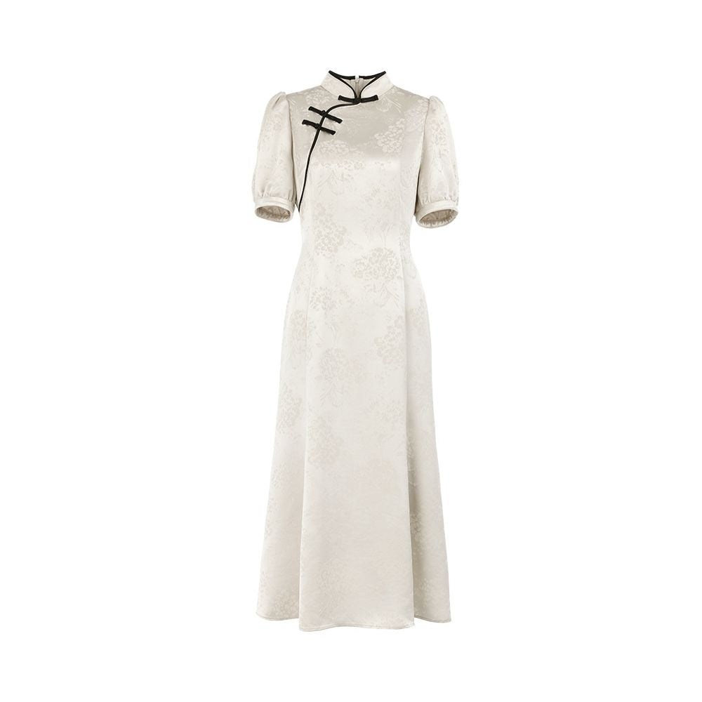 Spring Festival Gala Same Store Hua Mu Shen Chinese style Improved Cheongsam Skirt Standing Collar Jacquard Acetate Dress Chinese Style Dress image 9