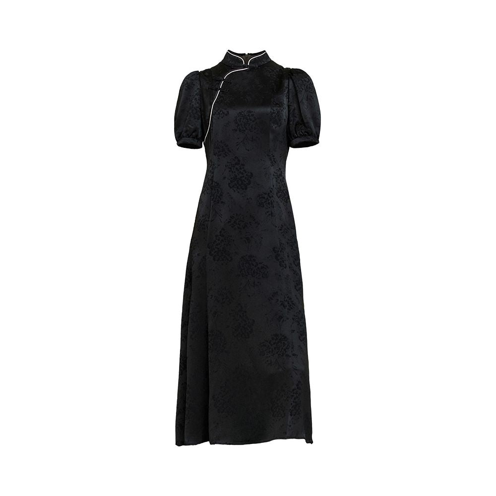 Spring Festival Gala Same Store Hua Mu Shen Chinese style Improved Cheongsam Skirt Standing Collar Jacquard Acetate Dress Chinese Style Dress image 19
