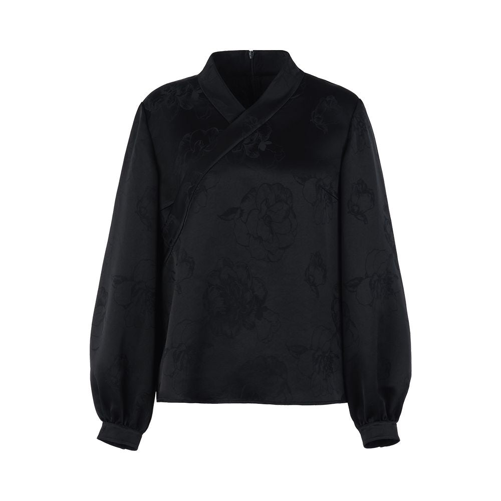 Celebrity Style Huamu Shen New Chinese Style Acetate Jacquard Top Improved Hanfu Tea Suit Cross Collar Slant Lapel Bottom image 30