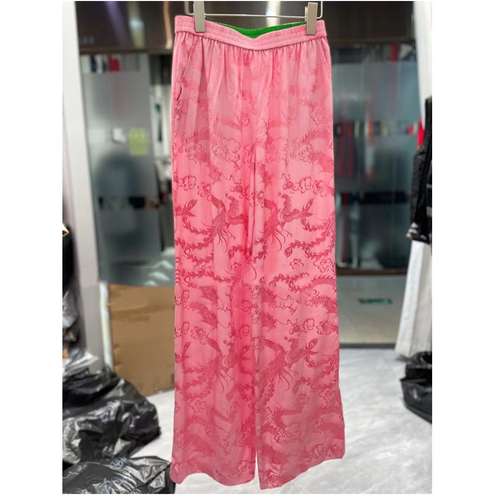 Town store treasure PYJ084 silk cotton old satin Western style Chinese style retro mopping trousers spring and autumn women image 98