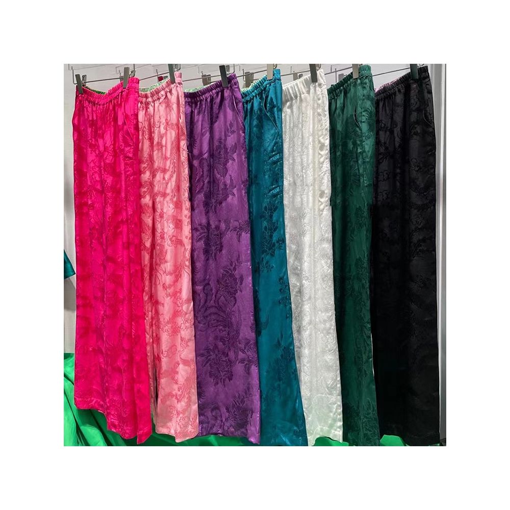 Town store treasure PYJ084 silk cotton old satin Western style Chinese style retro mopping trousers spring and autumn women image 225