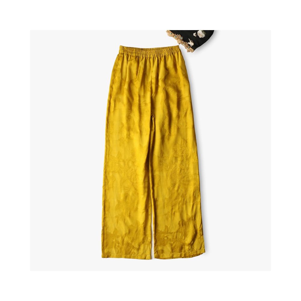 Town store treasure PYJ084 silk cotton old satin Western style Chinese style retro mopping trousers spring and autumn women image 95