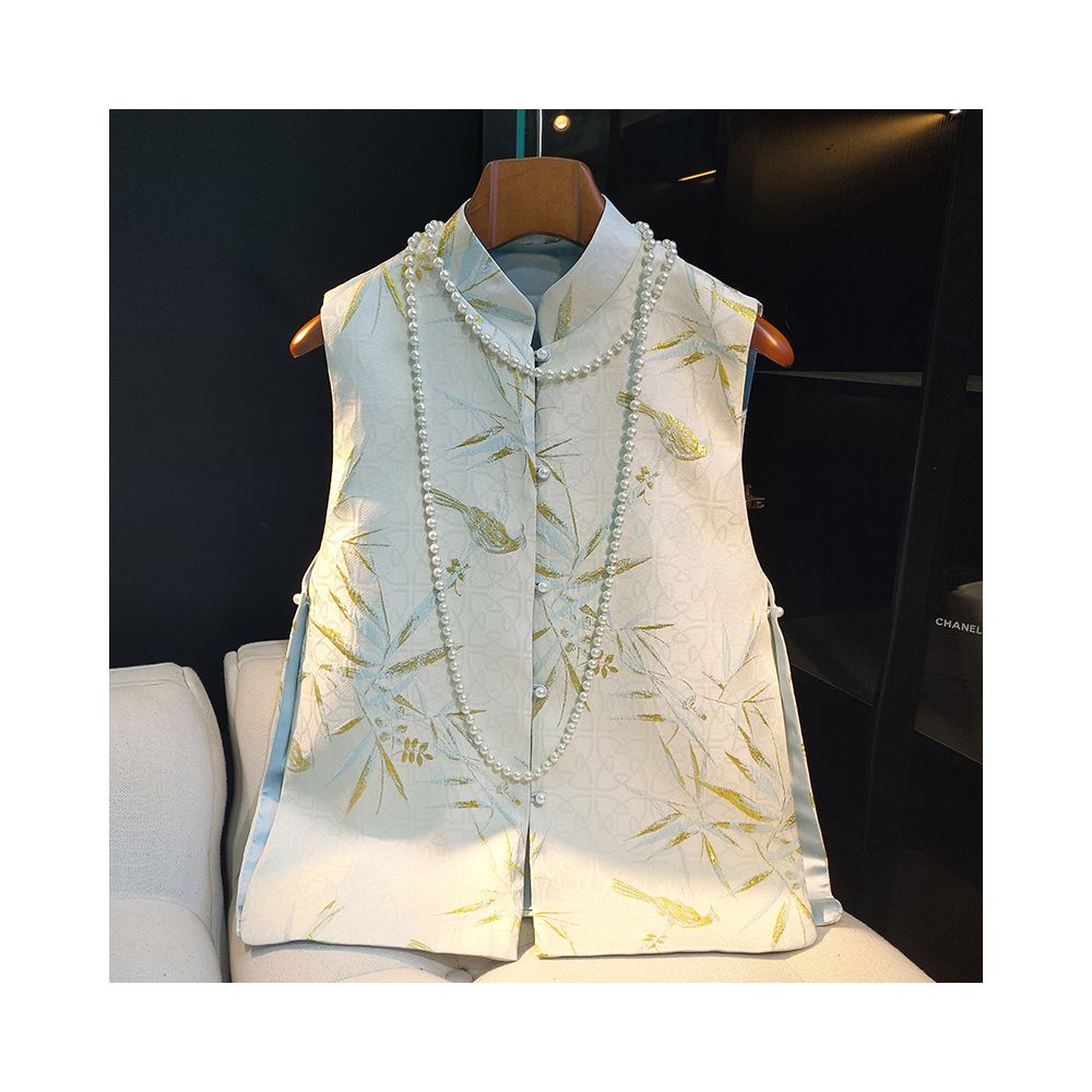 Retro Jacquard Brocade Chinese Style Vest Women s Design Fashionable New Chinese Style Young Style Reduced Age Cheongsam Sleeveless Tang Costume image 25