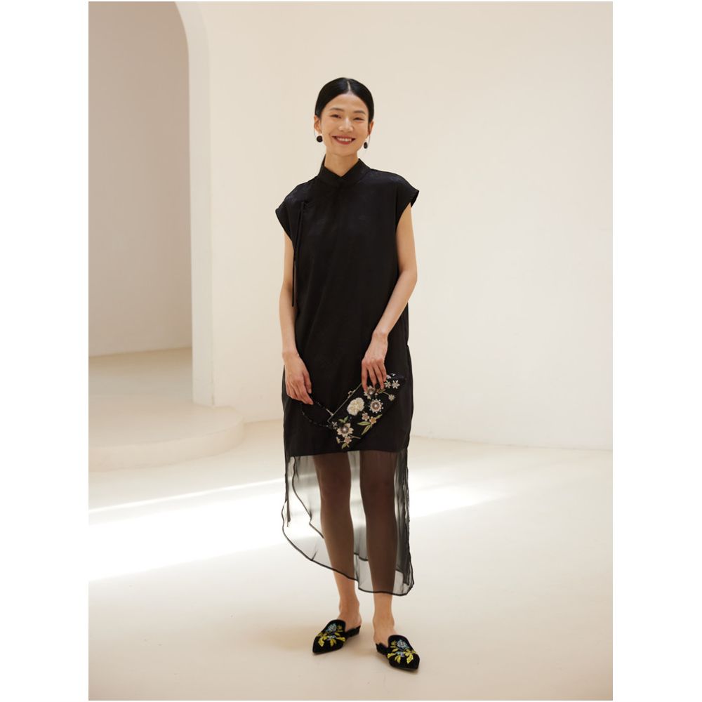TAORAN New Chinese style Improved Cheongsam Skirt 2024 New Slant Front Elegant High end Chinese Style Girl Dress image 8