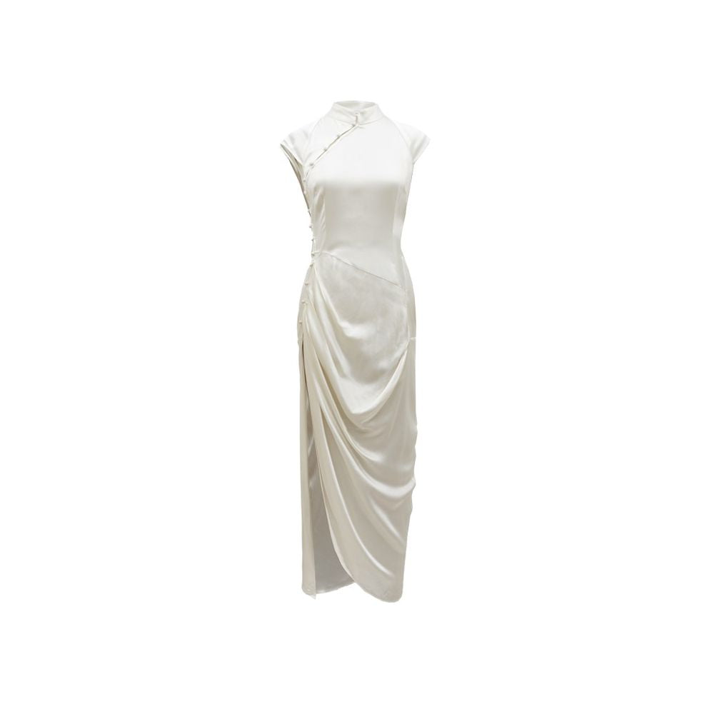 Clearance Original design black and white elegant new Chinese style modified cheongsam exquisite romantic dress image 14