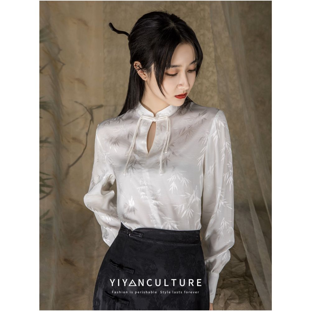 YY Yiyan New Chinese style Acetic Acid Satin Jacquard Half length Skirt with Chinese style Retro Buckle and Fork High Waist Design Children s Dress image 16