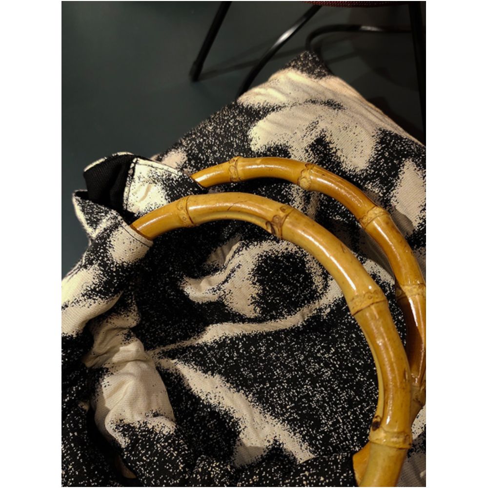 Solitary items are not replenished Retro Art Ink Painting New Chinese Style Texture Contrast Jacquard Handheld Bamboo Bag image 4