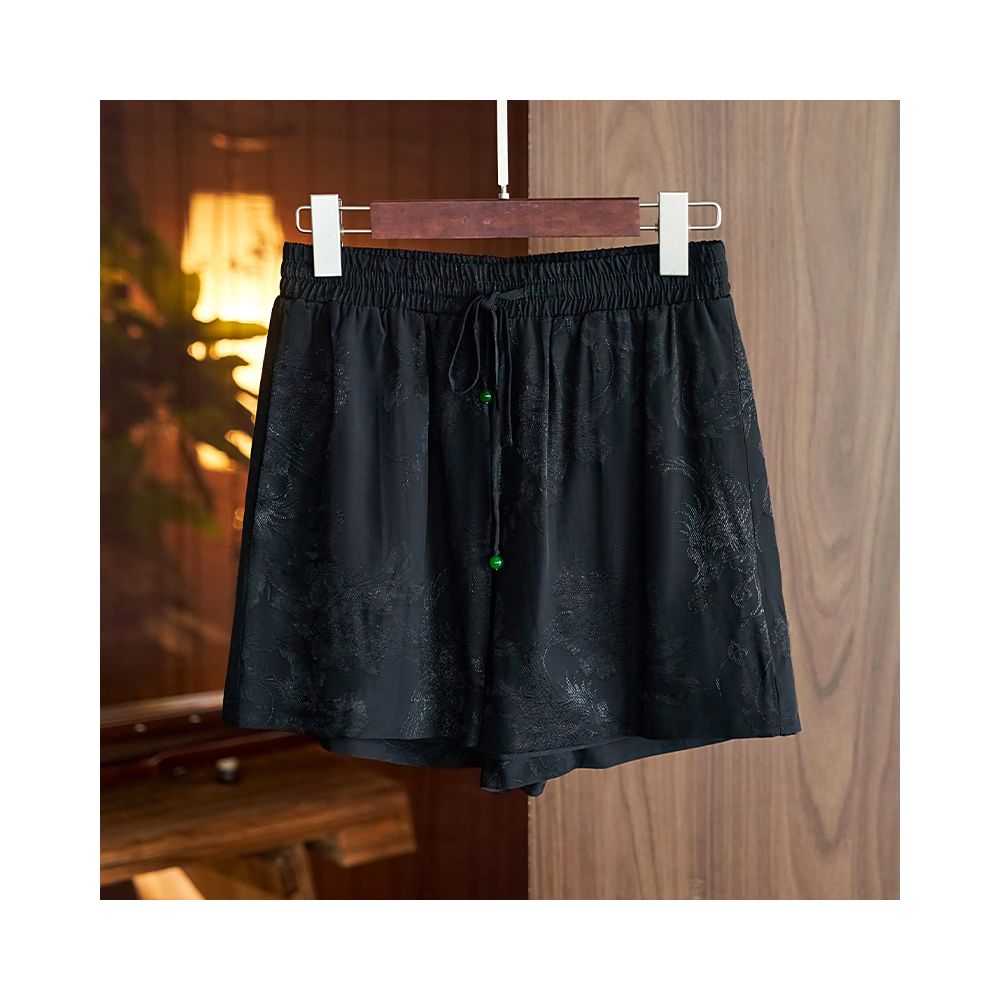 Design sense Chinese style jacquard shorts for women 2023 summer new style loose and slimming elastic waist Chinese style casual pants image 12