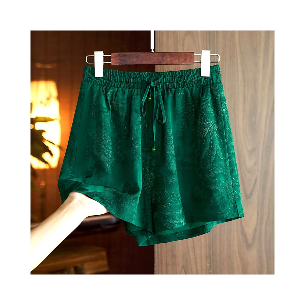 Design sense Chinese style jacquard shorts for women 2023 summer new style loose and slimming elastic waist Chinese style casual pants image 21