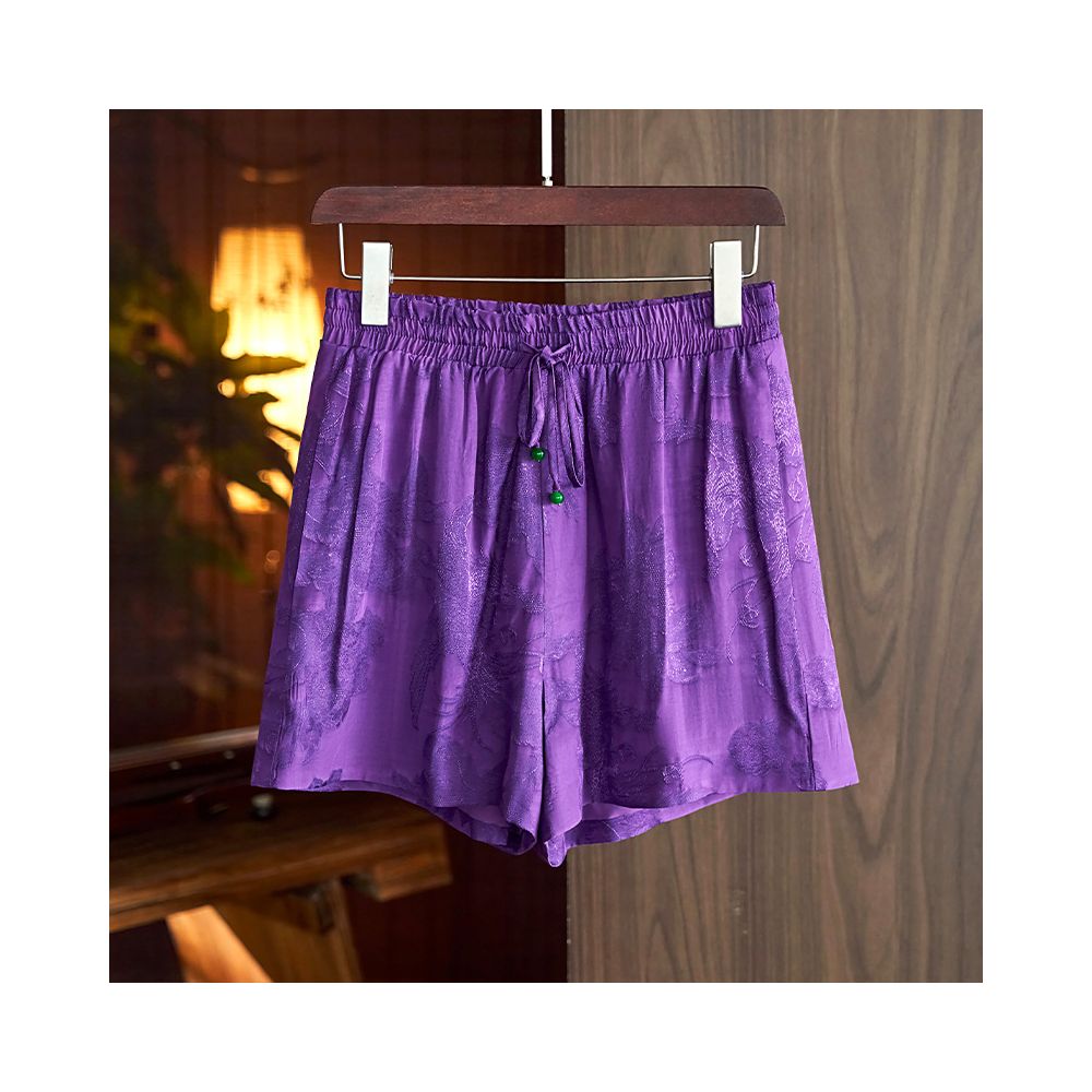 Design sense Chinese style jacquard shorts for women 2023 summer new style loose and slimming elastic waist Chinese style casual pants image 36
