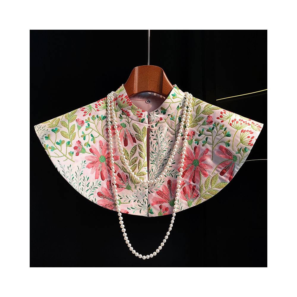 Retro jade buckle Chinese style shawl cloud shoulder design niche double sided wearing heavyweight silk jacquard Chinese style jacket image 12