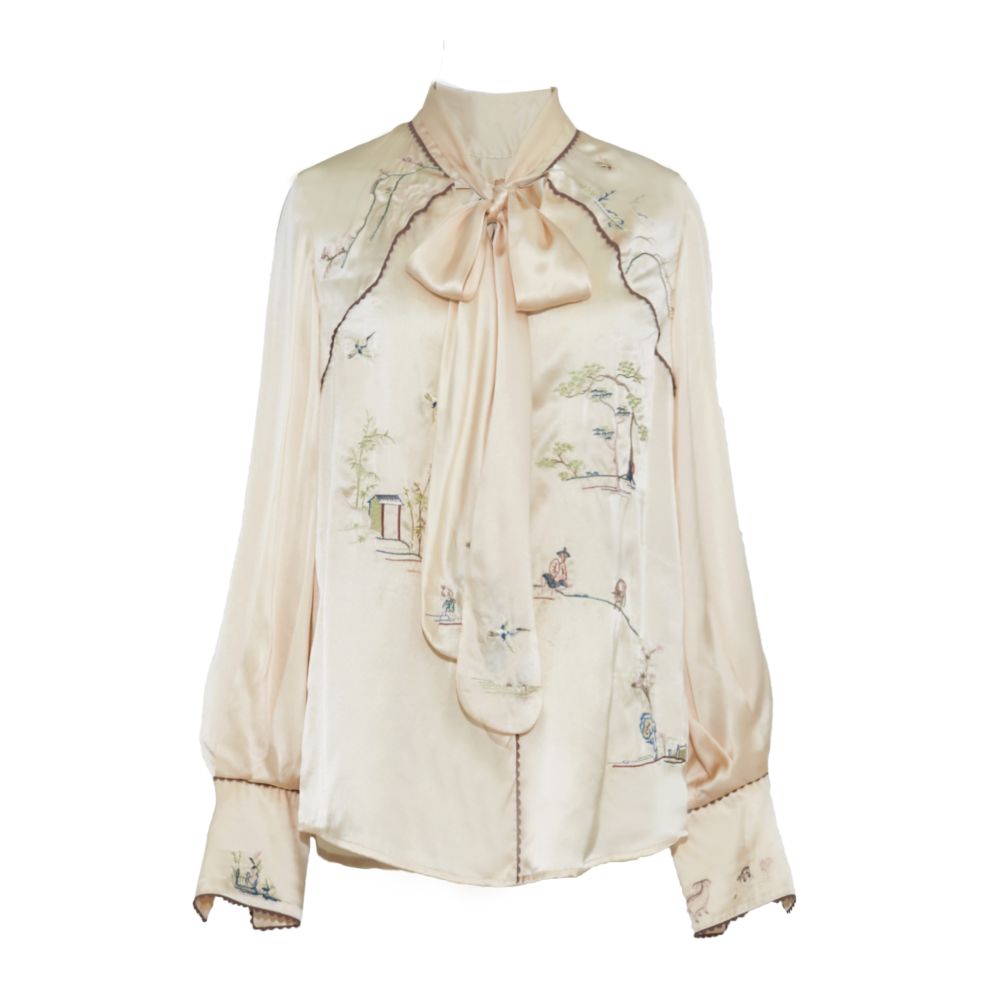 RIMLESS Borderless Original Independently Developed Garden Scenery Embroidery Top Acetate Material High Grade Strap Shirt image 11