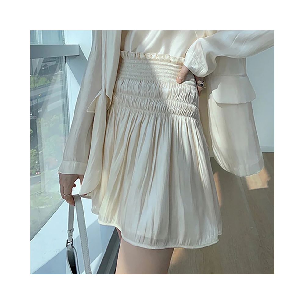 Light luxury autumn new style flowing light and colorful water and light sensation goddess three piece set green fruit collar suit high waist wide leg pants skirt pants image 5