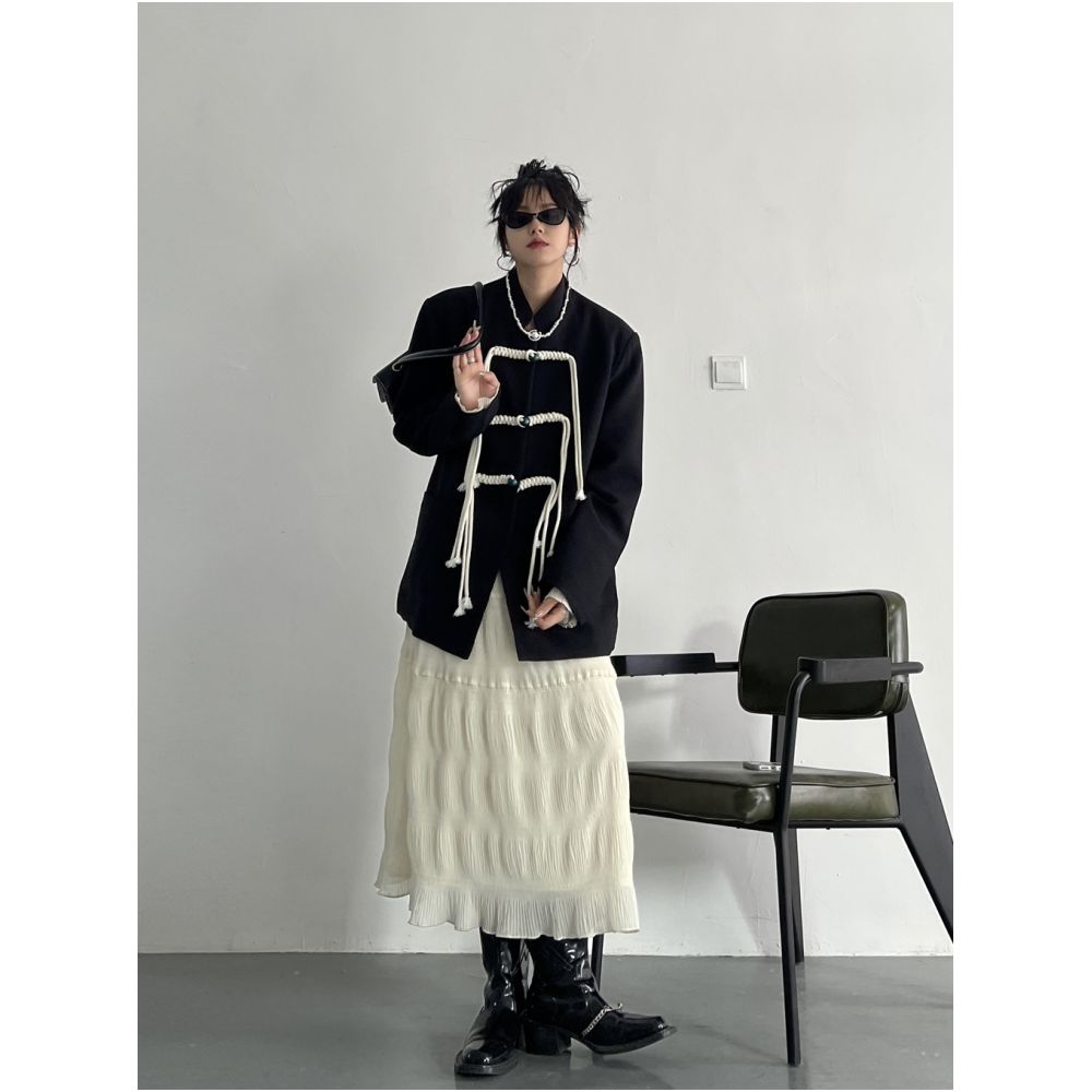 2025 Spring and Autumn New High end Design Explosive Street Button Western Suit Top Improved Chinese Women s Zhongshan Coat Coat image 4