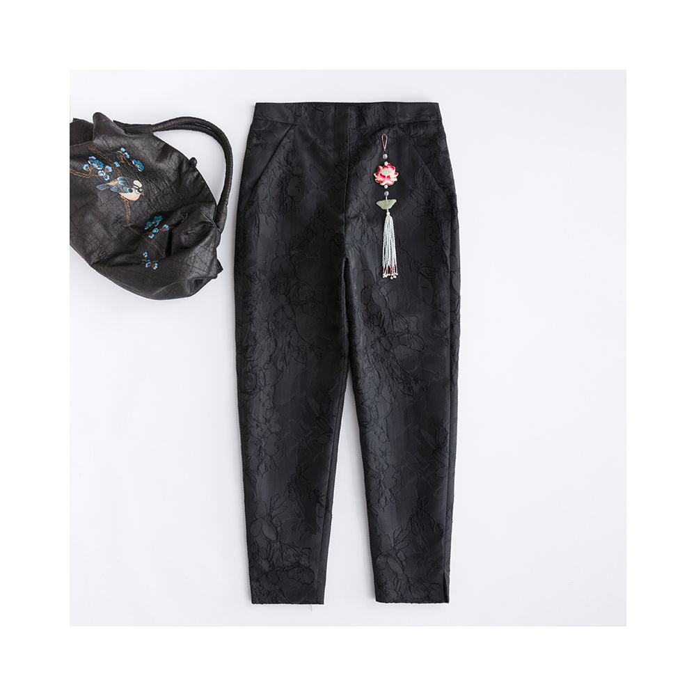 Offline blood loss price CPP154 Chinese style retro casual pants women s Chinese style long pants versatile daily retro image 157