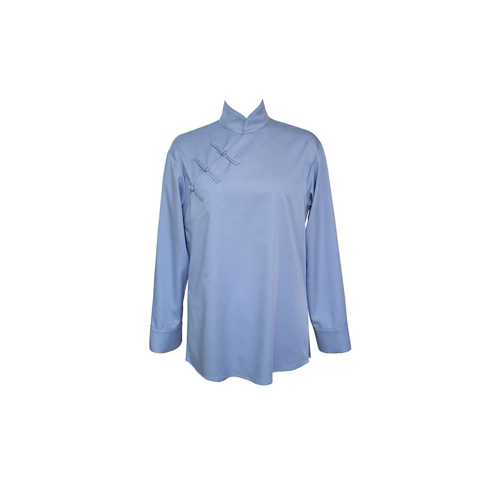 Yuyin SHADOW 2020 Autumn Winter Chinese Simple Thin Plate Button Embroidered Long Sleeve Shirt image 3