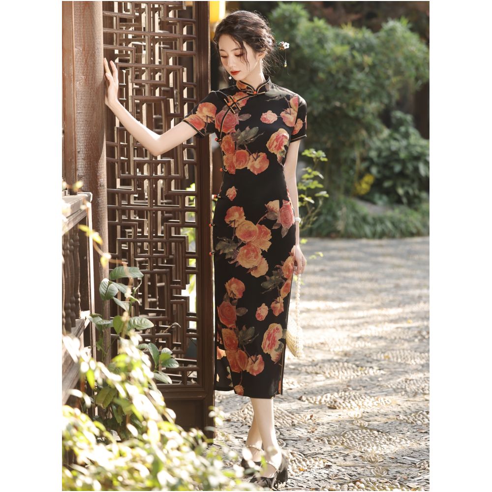Young and gentle temperament elegant and ladylike style sending qipao for examination in the summer of 2025 New daily wearable dress image 4