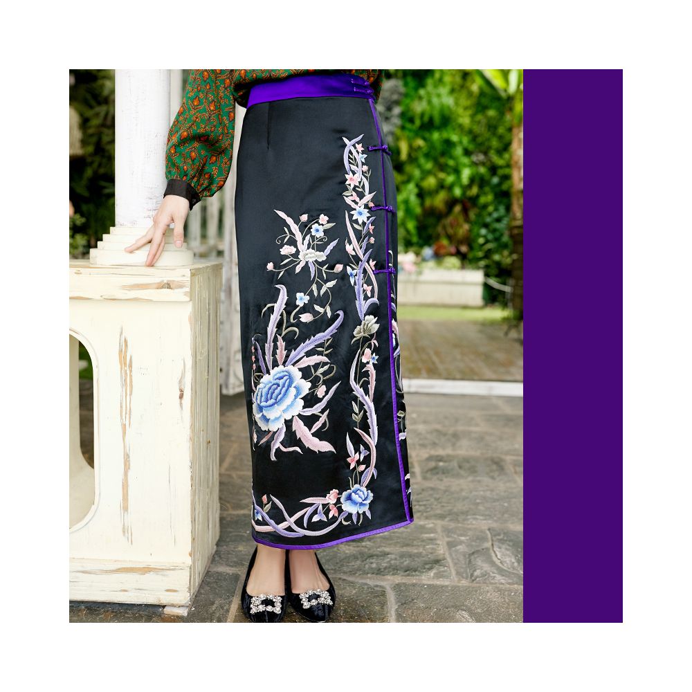 Town Store Baby JCL922 Heavy Industry Embroidery Color Contrasting Young New Chinese Half body Bag Hip Skirt for Four Seasons Women in Spring Summer Autumn Winter image 42