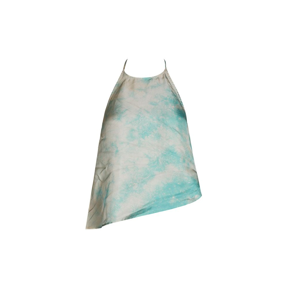 SAKINAWANG 2021SS Summer Original Design Silk Tie Dyeing Neck Strap Open Back Top Color image 11