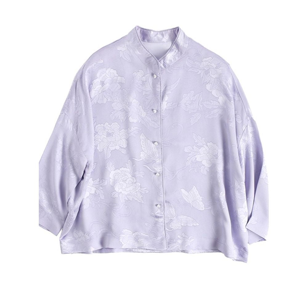 Shop treasure CPP955 fashionable Chinese silk flower Luo double breasted shower head jade button top spring and autumn jacket image 44