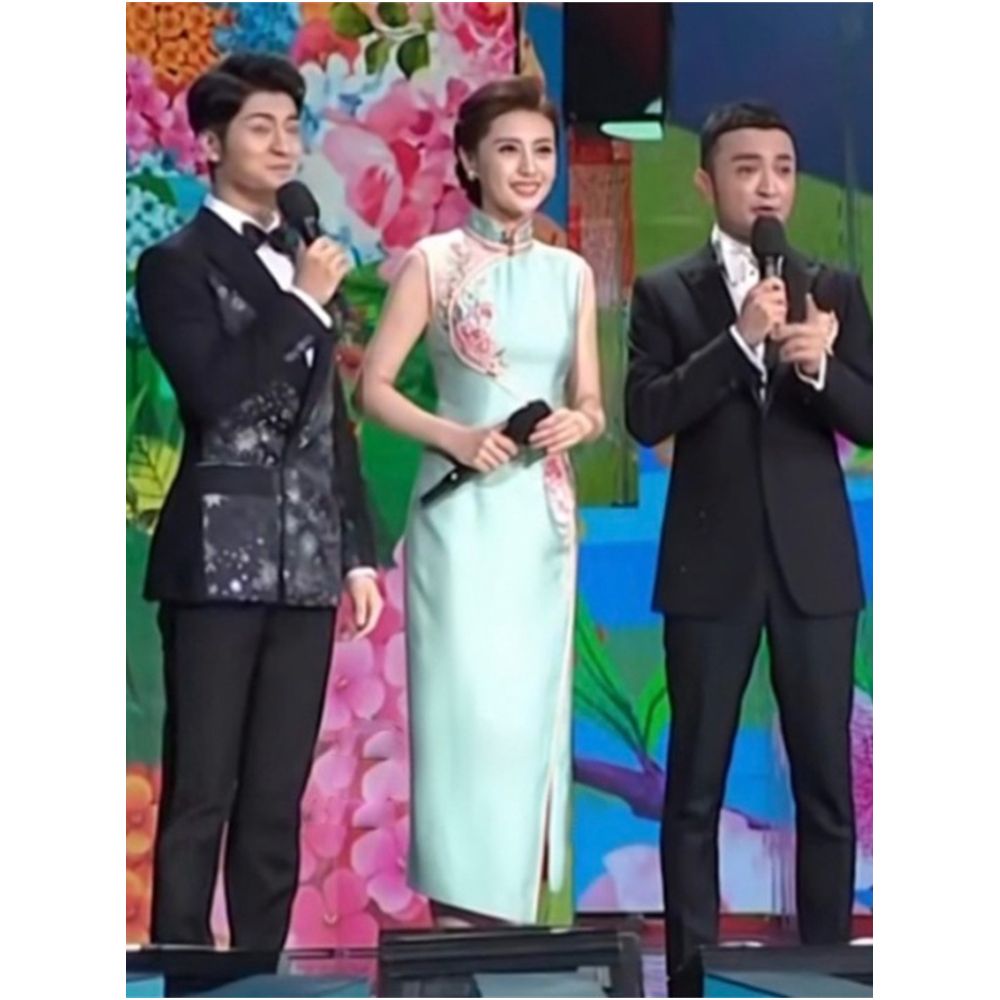 Town Store Baby GD564 Zhang Shuyue 2021 Spring Festival Gala Host Same Style Cheongsam Dress Retro Handmade Cheongsam Female image 1