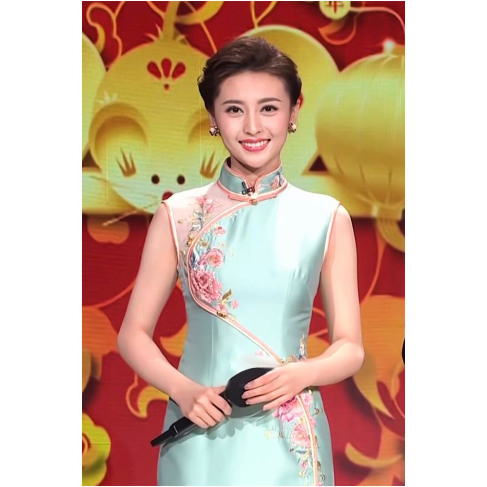 Town Store Baby GD564 Zhang Shuyue 2021 Spring Festival Gala Host Same Style Cheongsam Dress Retro Handmade Cheongsam Female image 21