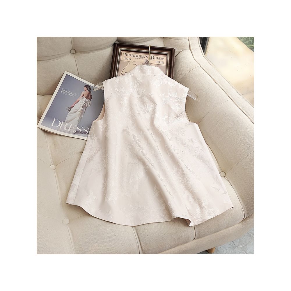 Retro Chinese style improved version cheongsam style vest women s summer new style Chinese style embroidered Tang style versatile vest top trend image 4