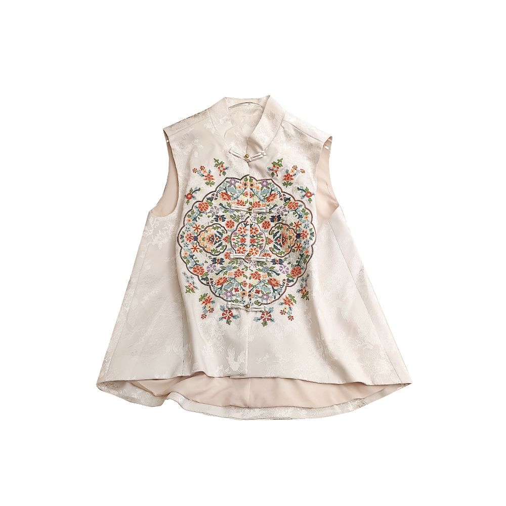 Retro Chinese style improved version cheongsam style vest women s summer new style Chinese style embroidered Tang style versatile vest top trend image 11