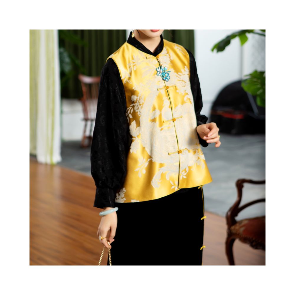 Town store baby JCL769 looks at butterfly entering orchid room stand up collar button sleeveless versatile vest top spring autumn winter image 53