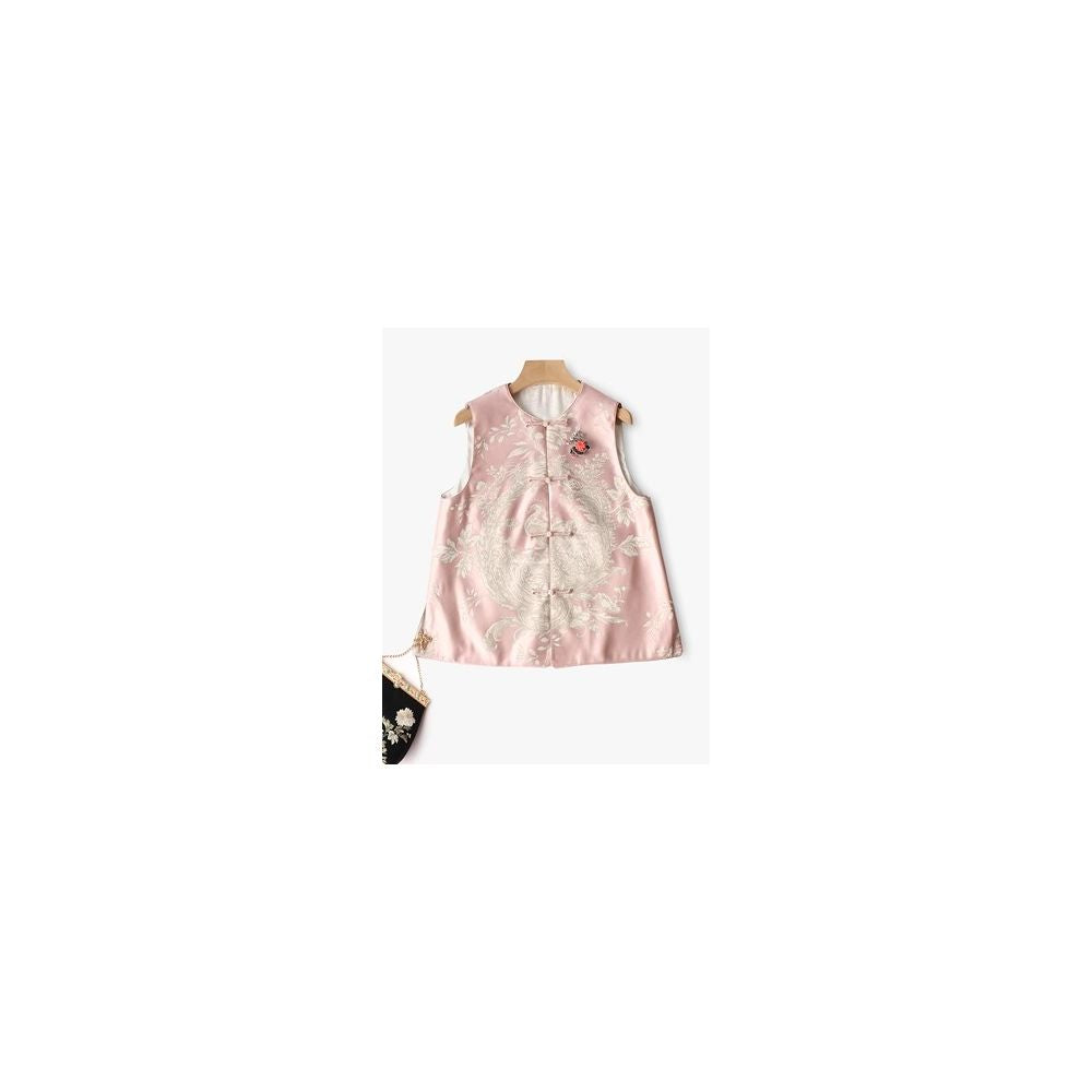 Town store baby JCL769 looks at butterfly entering orchid room stand up collar button sleeveless versatile vest top spring autumn winter image 96