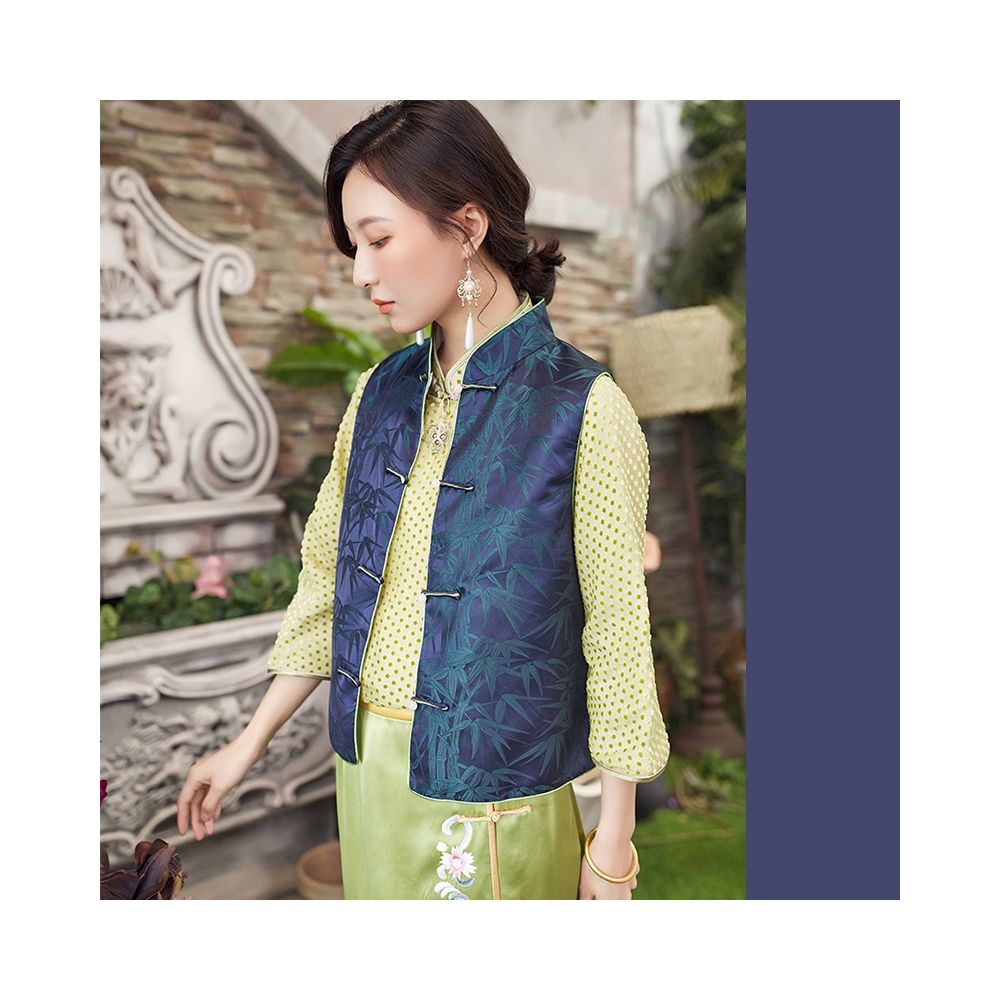 Town store baby JCL769 looks at butterfly entering orchid room stand up collar button sleeveless versatile vest top spring autumn winter image 147