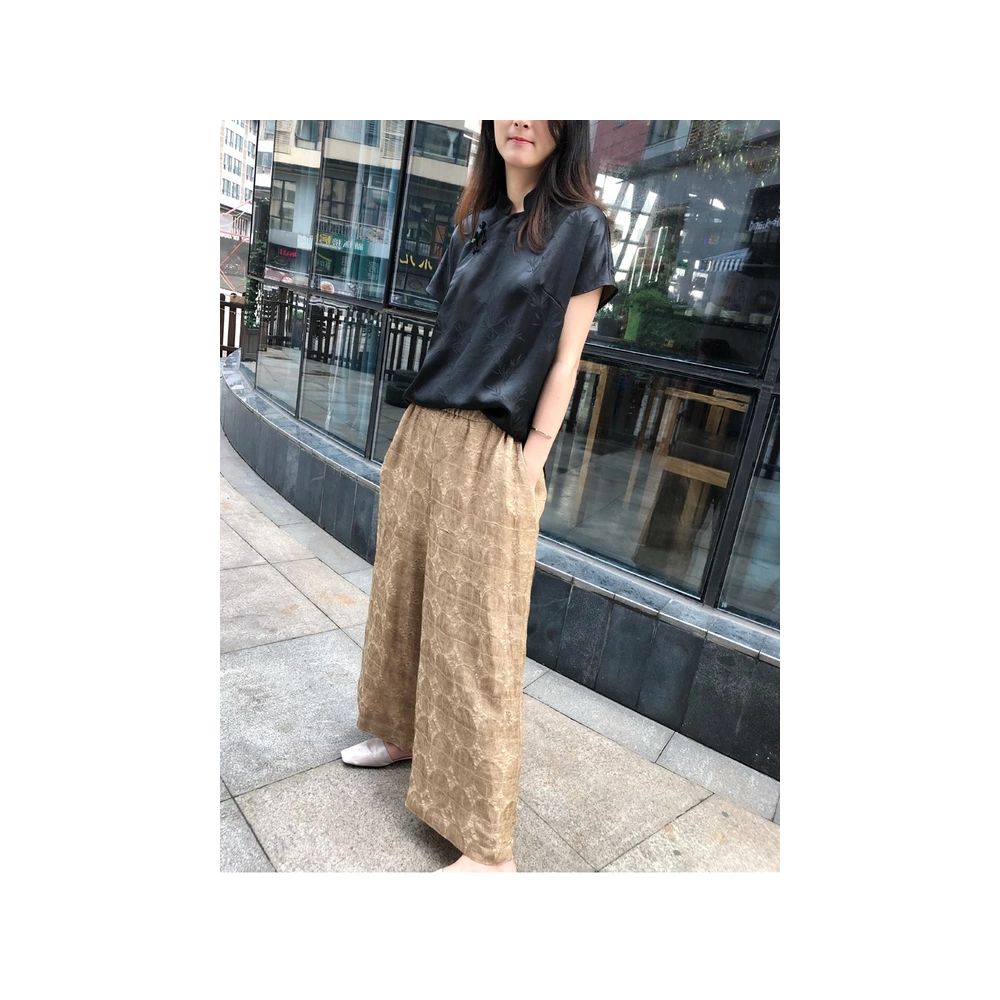 Ice silk short sleeved cheongsam top for women in the summer of 2025 new Korean style loose Chinese style button silk cotton T shirt Tang style image 8