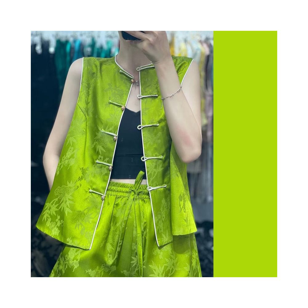Town Store Baby PYJ025 New Chinese Retro Silk Fashionable Chinese Style Horse Clip Shoulder Spring and Summer Four Seasons image 14