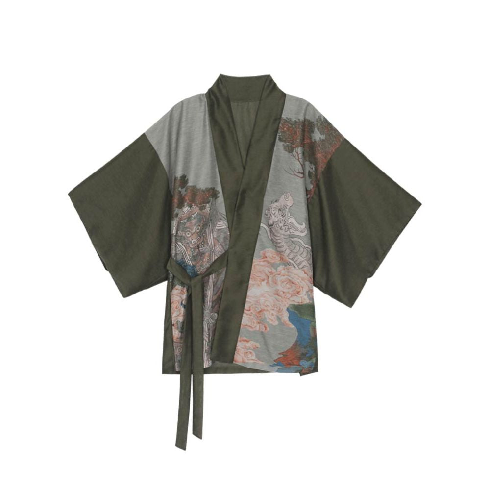 RECLUSE Mangyuan Chinese style retro printed patchwork contrasting design Zen clothing improved Tang style Hanfu top for women image 5