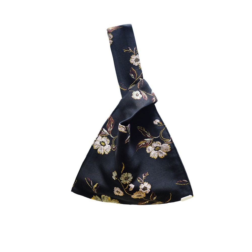 French Gold Thread Flower and Bird Bag Limited Edition Embroidered Asymmetric Wrist Bag Dumpling Bag Female Langjin Langjin image 5