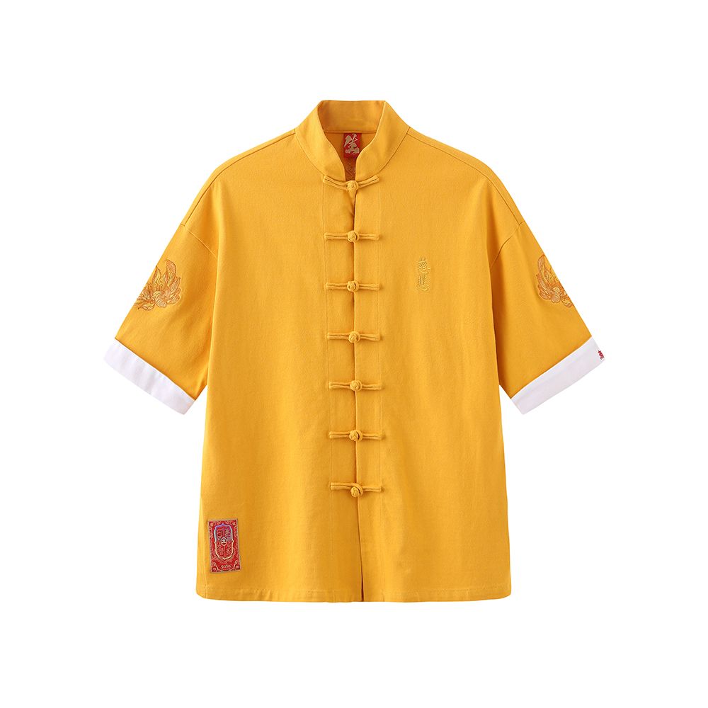 Bihai Chaosheng s new all creatures look extraordinary and original Chinese style China Chic loose button short sleeved t shirt Tang suit men and women image 14