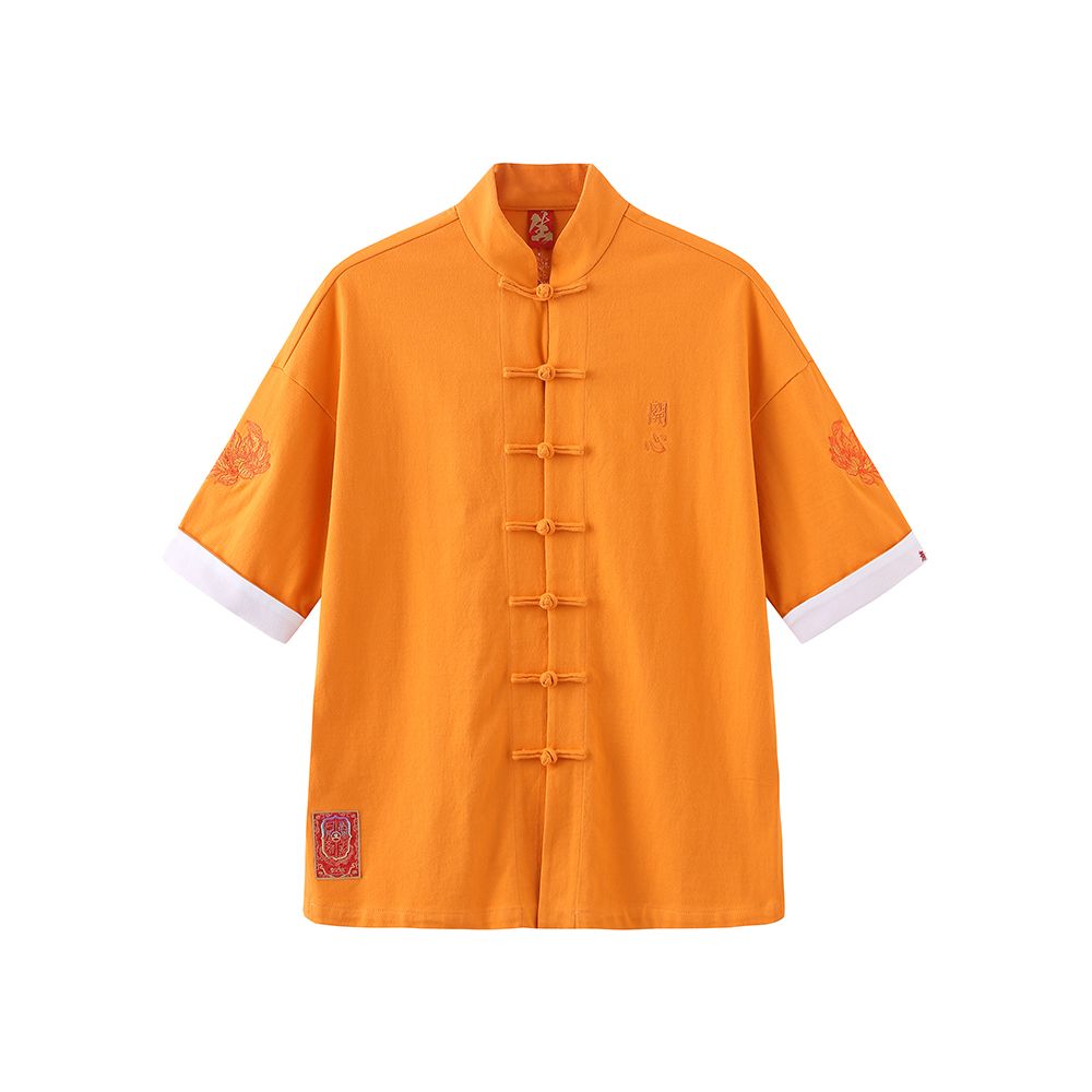 Asaya66 - Bihai Chaosheng s new all creatures look extraordinary and original Chinese style China Chic loose button short sleeved t shirt Tang suit men and women