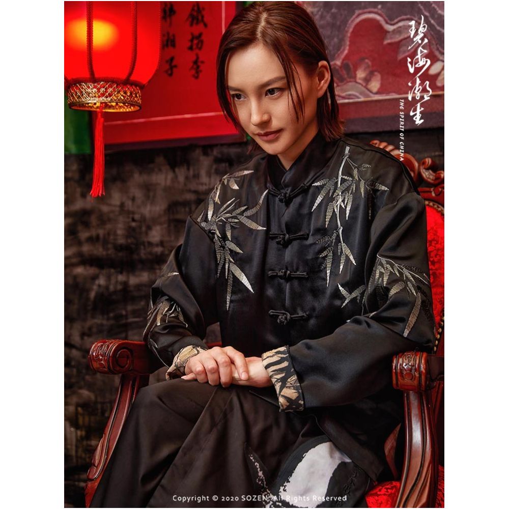 Bihai Chaosheng New Style Forest wearing and Leaf beating Silk Chinese Style China Chic Tang Suit Coat image 0