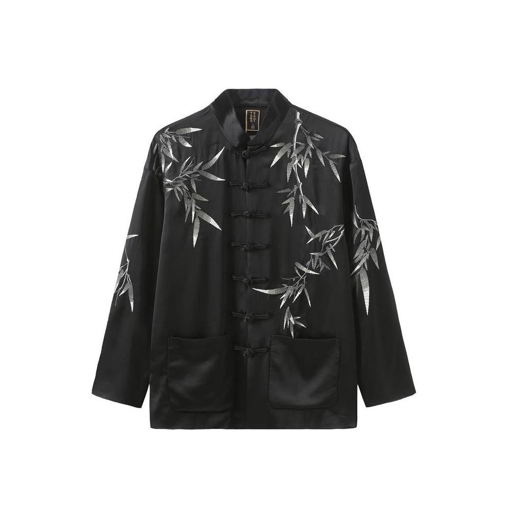 Bihai Chaosheng New Style Forest wearing and Leaf beating Silk Chinese Style China Chic Tang Suit Coat image 11