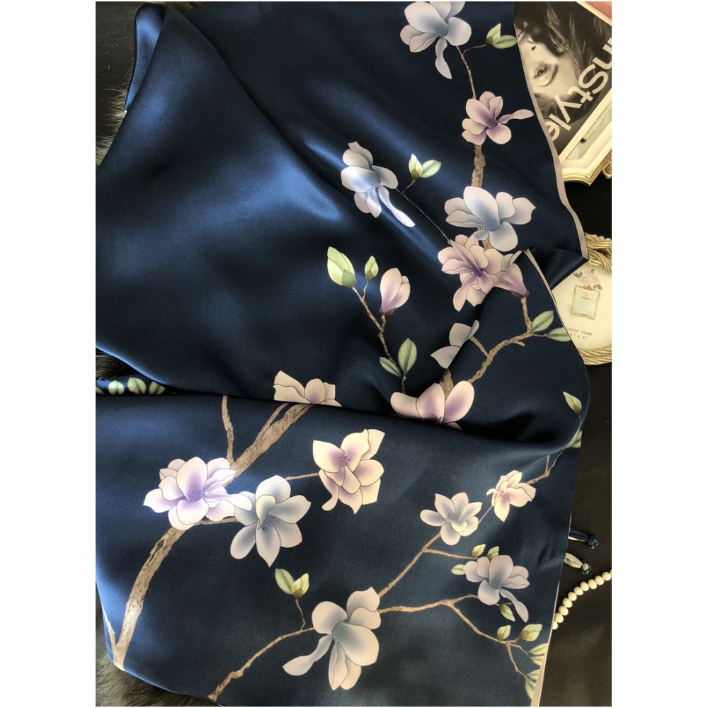 Asaya41 - High end mother s silk scarf with buckle women s versatile long style mulberry silk scarf Hangzhou silk shawl dual use for spring and autumn