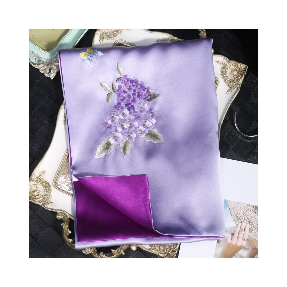 Silk scarf for women in spring and autumn embroidered with Suzhou draped with mulberry silk high end gift for mothers embroidered with Suzhou green silk scarf image 11