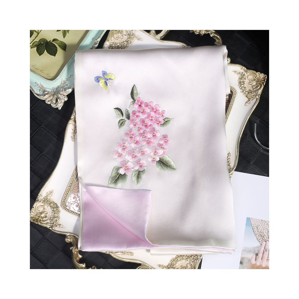 Silk scarf for women in spring and autumn embroidered with Suzhou draped with mulberry silk high end gift for mothers embroidered with Suzhou green silk scarf image 13