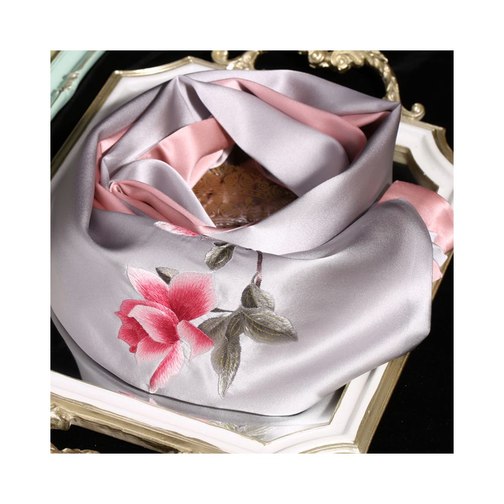 Silk scarf for women in spring and autumn embroidered with Suzhou draped with mulberry silk high end gift for mothers embroidered with Suzhou green silk scarf image 21