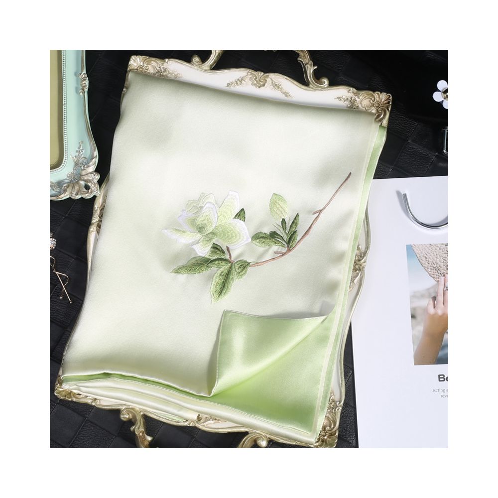 Silk scarf for women in spring and autumn embroidered with Suzhou draped with mulberry silk high end gift for mothers embroidered with Suzhou green silk scarf image 23