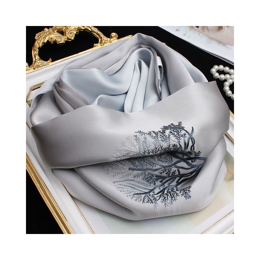 Embroidered mulberry silk long scarf middle aged men and women s silk scarf embroidered Suzhou silk Suzhou embroidery special souvenir image 77