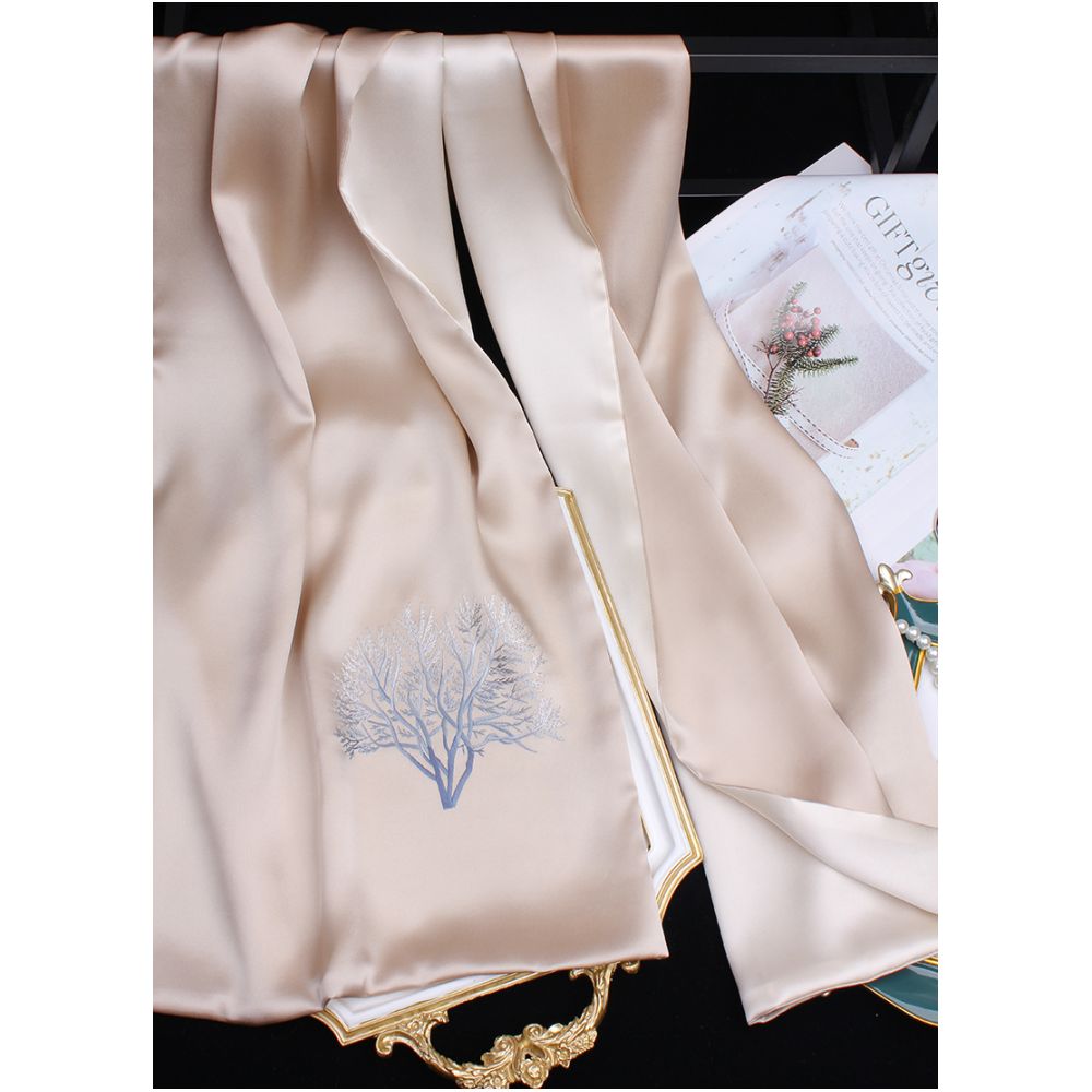 Asaya39 - Embroidered mulberry silk long scarf middle aged men and women s silk scarf embroidered Suzhou silk Suzhou embroidery special souvenir